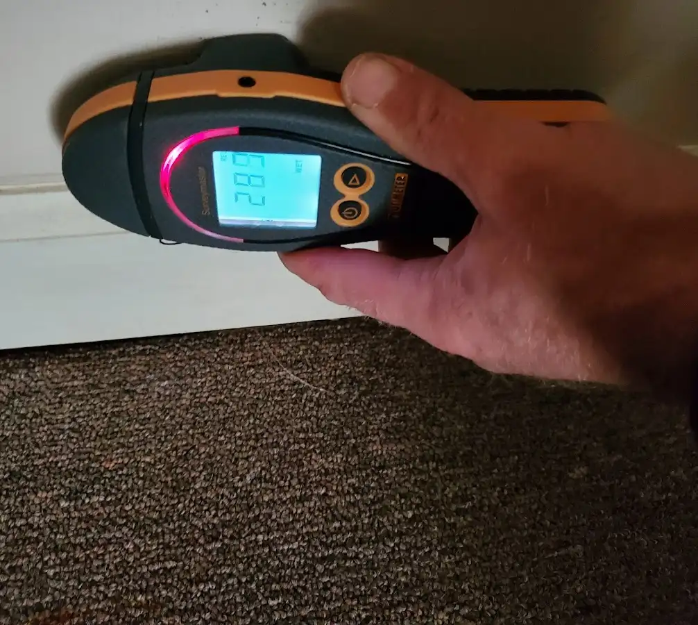 Moisture detection at baseboard during Sewage Cleanup & Sanitation in Pembroke Park